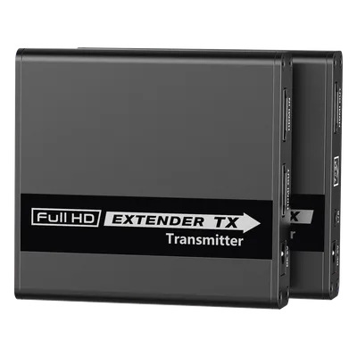 Kit Extensor HDMI para distancias de 70 metros / Soporta resoluciones 720 y 1080P @ 60 Hz / Cat 6, 6a y 7 / Cero Latencia / Uso 24/7 / HDR10 / Salida Loop /  Configuración EDID / Soporta control remot