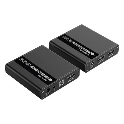 Kit Extensor HDMI para distancias de 70 metros / Soporta resoluciones 720 y 1080P @ 60 Hz / Cat 6, 6a y 7 / Cero Latencia / Uso 24/7 / HDR10 / Salida Loop / Configuración EDID / Soporta control remot