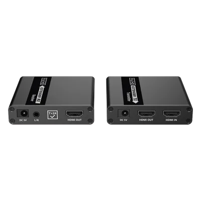 Kit Extensor HDMI para distancias de 70 metros / Soporta resoluciones 720 y 1080P @ 60 Hz / Cat 6, 6a y 7 / Cero Latencia / Uso 24/7 / HDR10 / Salida Loop / Configuración EDID / Soporta control remot
