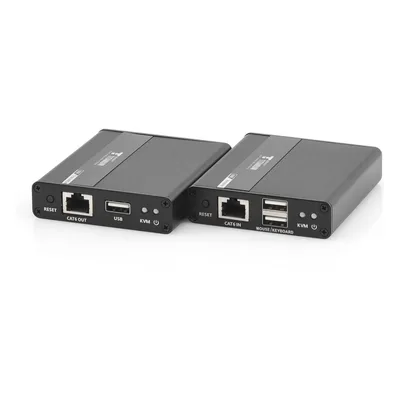 Kit extensor KVM (HDMI y USB) | 40m a 4k@30Hz | 70m a 1080P@60Hz | Cat 6, 6a y 7 | CERO LATENCIA | HDR | Salida Loop | Salida de audio de 3.5mm |