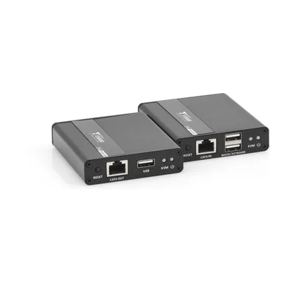 Kit extensor KVM (HDMI y USB) | 40m a 4k@30Hz | 70m a 1080P@60Hz | Cat 6, 6a y 7 | CERO LATENCIA | HDR | Salida Loop | Salida de audio de 3.5mm |