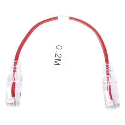 Cable de Parcheo Slim UTP Cat6 / 20 cm (0.66 ft) / 28 AWG / Rojo / 100 Ohm