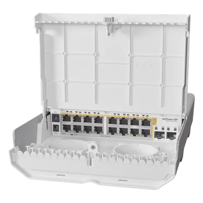 Switch administrable / 16 puertos Gigabit PoE / 2 puertos SFP+ 10G / Exterior / 36 Gbps sin bloqueo / 72 Gbps capacidad de conmutación