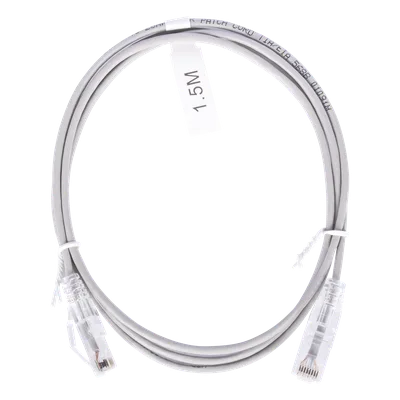 Cable de Parcheo Slim UTP Cat6 / 1.5 m (4.92 ft) / 28 AWG / Gris / Diámetro Reducido