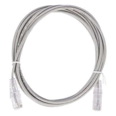 Cable de Parcheo Slim UTP Cat6 / 2 m (6.56 ft) / 28 AWG / 1 Gbps / RJ45 / Gris