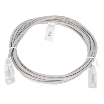 Cable de Parcheo Slim UTP Cat6 / 3 m (9.84 ft) / 28 AWG / Gris / 1 Gbps+