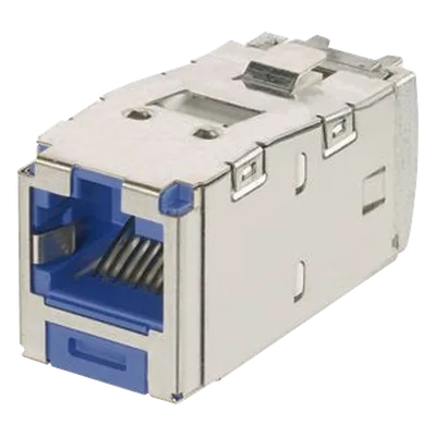 Jack RJ45 Blindado / Categoría 6A / 8P8C / Terminación sin Impacto / PoE 100W / Azul