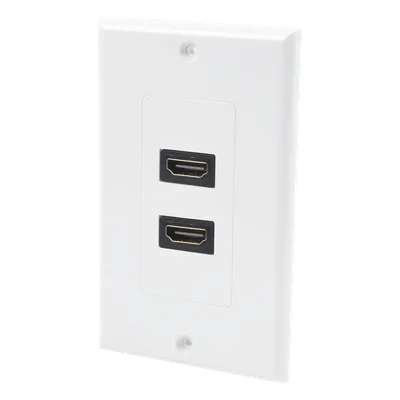 Placa de Pared / 2 Puertos HDMI Hembra a Hembra / 4K UHD / UL 94V-0 / 70 x 115mm / 2.75' x 4.52'