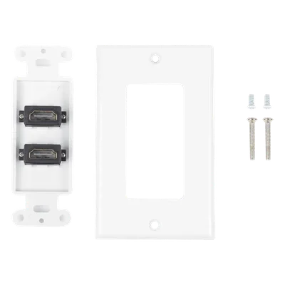 Placa de Pared / 2 Puertos HDMI Hembra a Hembra / 4K UHD / UL 94V-0 / 70 x 115mm / 2.75' x 4.52'