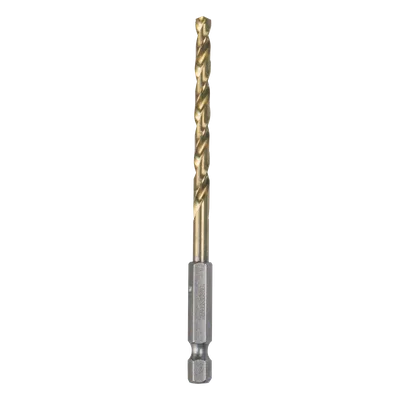 Broca hexagonal / 3/16" (4.8 mm) / TiN / HSS / Punta 135° / Vástago 1/4" / 4-7/32" (107.2 mm)