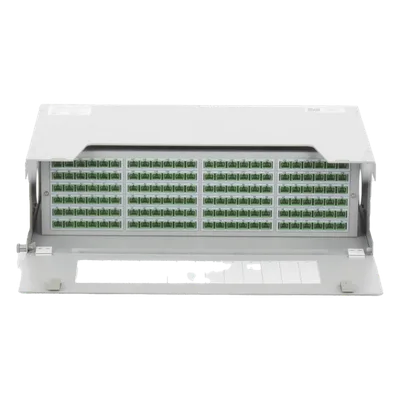 Distribuidor de Fibra Óptica / 144 Empalmes / 144 Acopladores SC/APC / 144 Pigtails SC/APC / 19" / 5 UR / 260 mm (10.2") Profundidad