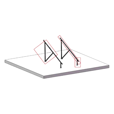 Kit de Patas para Montaje / Tubos 38x45 y 38x60 mm / Viga Principal 3560 mm (11.7 ft) / Acero Galvanizado / Diseño Modular