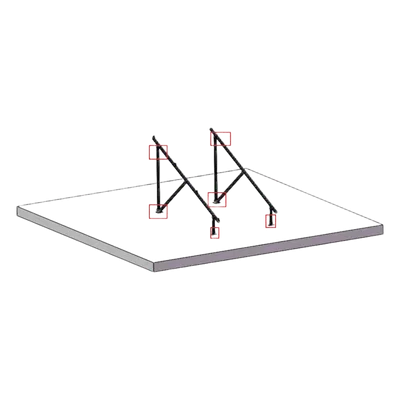 Caja de accesorios / Kit montaje / 2 pies fijos 120 mm / 12 tornillos expansores / 4 conectores tierra / 16+6 tornillos DIN912