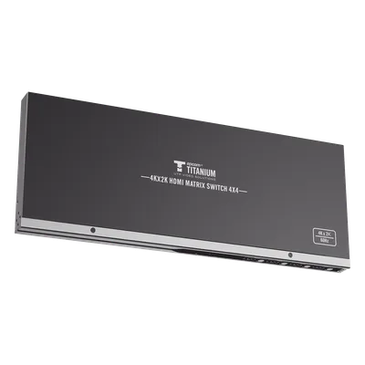 MATRICIAL 4 x 4 / 4 Entradas y 4 Salidas en HDMI / 4K × 2K @ 60Hz / 18Gbps / HDMI 2.0 / HDCP 2.2 / 3D / Conmutación por Botón, RS232 o Control Remoto / IDEAL PARA CENTROS DE MONITOREO, COMPARACION Y