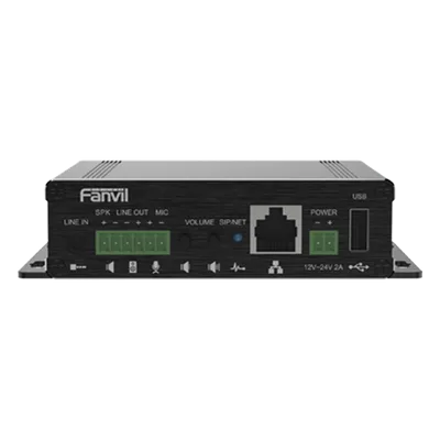 Gateway IP/SIP para Voceo / Amplificador Integrado 30 W / Entrada Audio 3.5 mm / Reproducción MP3 vía USB y TF / PoE 802.3af / 2 Líneas SIP / Códec Opus