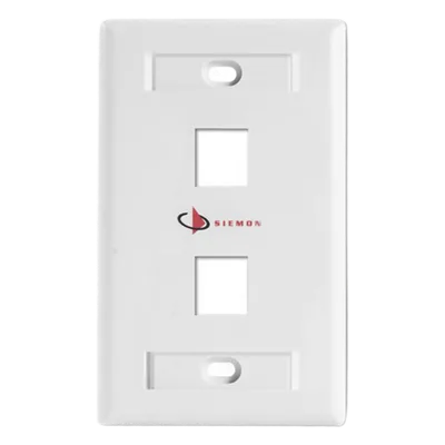 Placa de Pared Keystone / 2 Salidas / Color Blanco / Compatible con Jacks Z-MAX y MAX