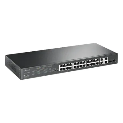 Switch PoE+ Administrable / 24 Puertos 10/100 Mbps / 4 Puertos Gigabit / 2 SFP Combo / 250W / SDN / 12.8 Gbps