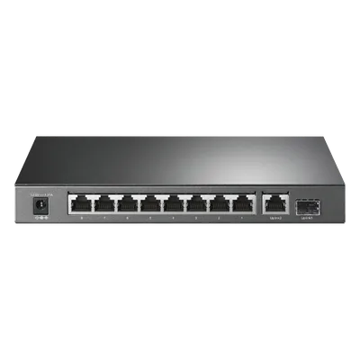 Switch PoE+ / 8 Puertos Gigabit PoE+ / 1 Puerto Gigabit Uplink / 1 Puerto SFP / 63W PoE Total / 20 Gbps
