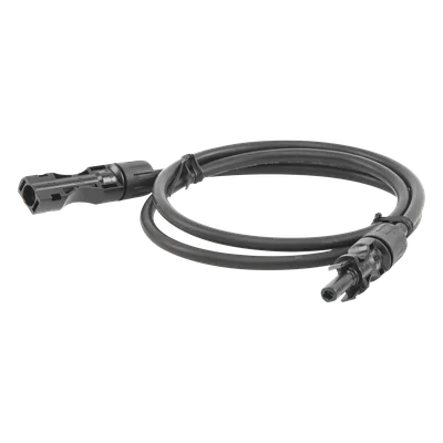 Cable Fotovoltaico / 1 m (3.28 ft) / 10 AWG / MC4 Macho-Hembra / Negro / Intemperie