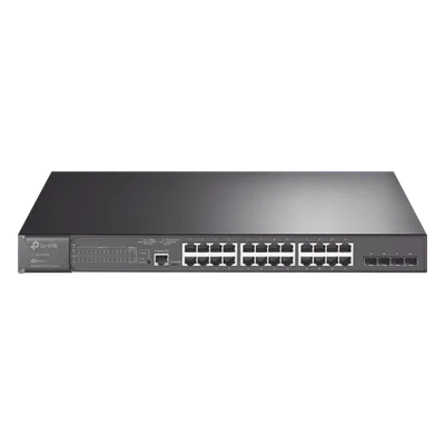 Switch PoE+ L2+ / 24 Puertos Gigabit / 4 Puertos SFP 1G / Presupuesto PoE 384W / Rendimiento 56 Gbps / Montaje en Rack