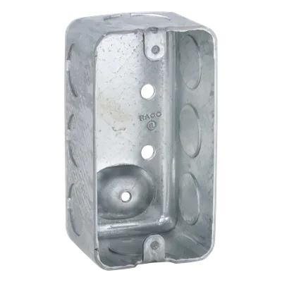 Caja de Conexión Tipo Chalupa / Acero Galvanizado / 4 x 2.125 in / Profundidad 1-7/8 in / 8 Entradas Conduit / 13.0 in³ / UL Listed