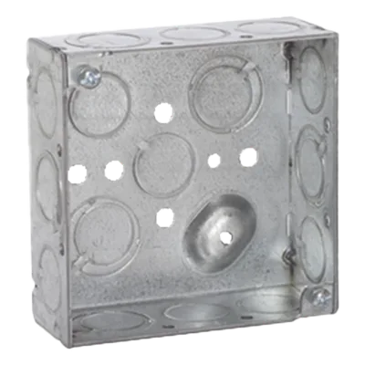 Caja Cuadrada Eléctrica / Acero Galvanizado / 21 in³ / 10 Entradas 1/2" y 6 TKO 1/2"-3/4" / Montaje Muro Resistente al Fuego 2 Horas