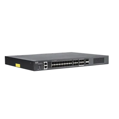Switch de Distribución de Fibra / 23 Tbps / 20 Puertos SFP+ 10G / 4 Puertos SFP28 25G / 2 Puertos QSFP+ 40G / Modular