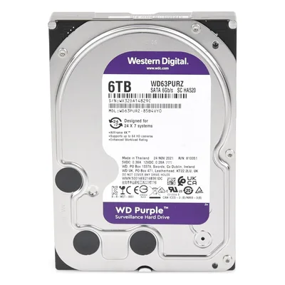 Disco Duro PURPLE de 6TB / 3 AÑOS DE GARANTÍA / Para Videovigilancia