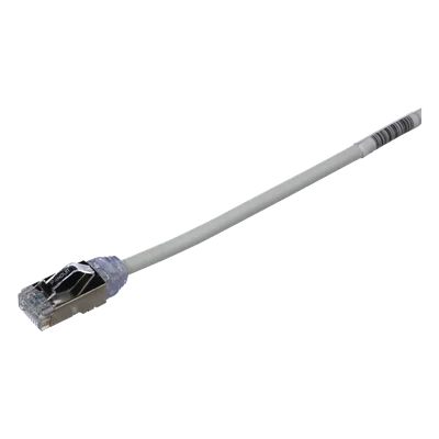 Patch Cord Cat6A / 28 AWG Diámetro Reducido / S/FTP Blindado / CM/LS0H / 20 cm (0.66 pies) / Gris