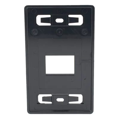 Placa de Pared Modular / 2 Salidas / Compatible Z-MAX Blindados / Montaje Frontal-Trasero / Color Negro