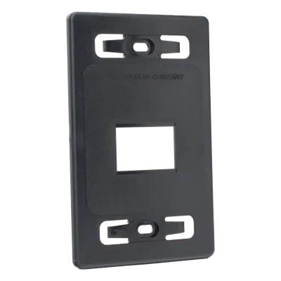 Placa de Pared Modular / 2 Salidas / Compatible Z-MAX Blindados / Montaje Frontal-Trasero / Color Negro
