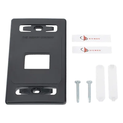 Placa de Pared Modular / 2 Salidas / Compatible Z-MAX Blindados / Montaje Frontal-Trasero / Color Negro