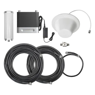 Amplificador de Señal Celular / 4G/3G Multibanda / Cobertura 1,200 m² (12,916.7 ft²) / Ganancia 70 dB / Bandas 850/1900/2100 MHz