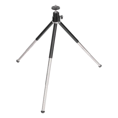 Trípode para Cámara Web / Altura Ajustable 15 a 30 cm (5.9 a 11.8 in) / Tornillo 1/4" Universal / 3 Secciones Aluminio / Inclinación Ajustable