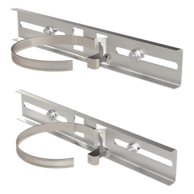 Montaje de Poste / Metal Galvanizado / Gabinetes hasta 30 cm / Diámetro 4' a 5' / 300x44 mm / 2 Rieles