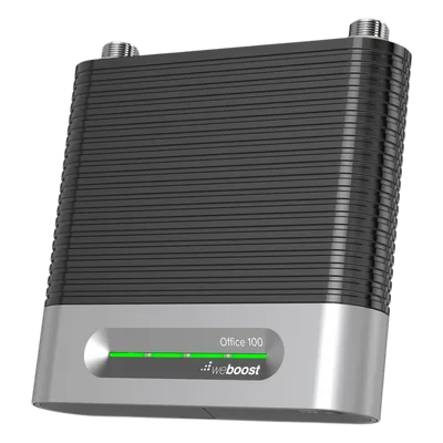 Amplificador Office 100 para 4G, 3G, 2G y llamada VoLTE y convencional. Especial para personalizarlo con antenas, cables y accesorios de acuerdo al requerimiento de la instalación. Puede cubrir áreas