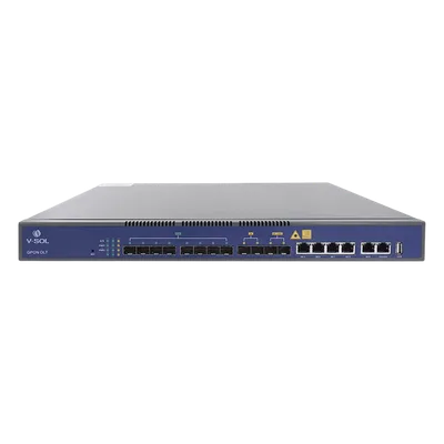 OLT GPON / 8 Puertos PON / 4 GE + 2 SFP + 2 SFP+ Uplink / 1,024 ONUs / 20 km / 1.45 ft Rack