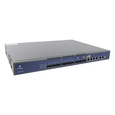OLT GPON / 8 Puertos PON / 4 GE + 2 SFP + 2 SFP+ Uplink / 1,024 ONUs / 20 km / 1.45 ft Rack