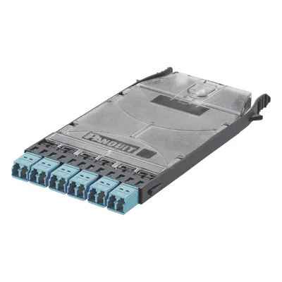 Cassette de Fibra Óptica / 6 Puertos LC Duplex / 12 Fibras OM3 / Alta Densidad / Color Azul