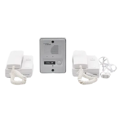 Kit de Audio Portero / 2 Auriculares / Frente de Calle Metálico / Montaje Pared o Escritorio / 0.5W-3.3W