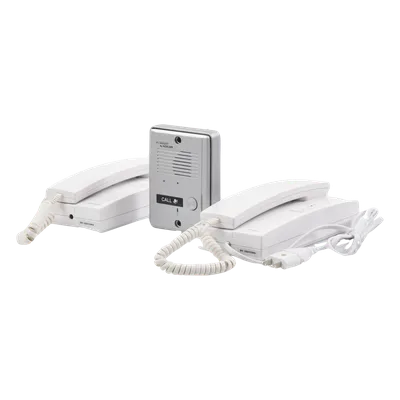 Kit de Audio Portero / 2 Auriculares / Frente de Calle Metálico / Montaje Pared o Escritorio / 0.5W-3.3W