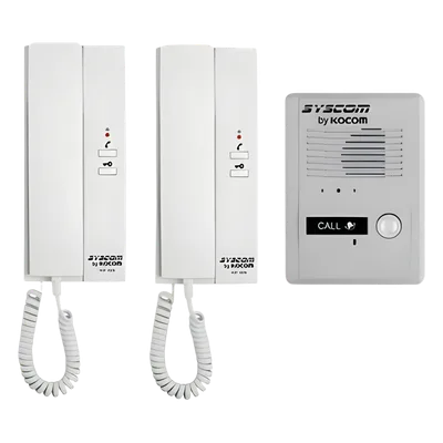 Kit de Audio Portero / 2 Auriculares / Frente de Calle Metálico / Montaje Pared o Escritorio / 0.5W-3.3W