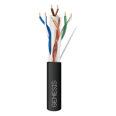 Carrete de Cable Cat6 / 305 m (1000 pies) / Calibre 24 AWG / Exterior UV / -20°C a 60°C / 400 MHz / RoHS