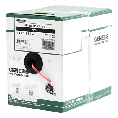 Cable Riser para Sistemas de Detección de Incendio / 4x18 AWG / Blindado / FPLR / 152 m (500 ft) / Rojo