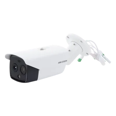 Cámara Bala IP Dual / Térmica 256 x 192 / Óptica 4 Megapixel / IR 30 m (98.4 ft) / PoE / Termométrica / Sirena / IP66