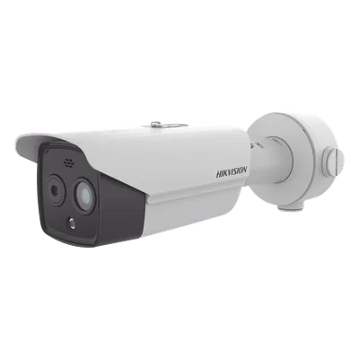 Cámara Bala IP Térmica y Óptica Biespectral / 256 x 192 Térmica / 1/2.7" Óptica / Teleobjetivo Térmico 9.7 mm / Medición de Temperatura -20°C a +150°C / Análisis de Video VCA / IP66