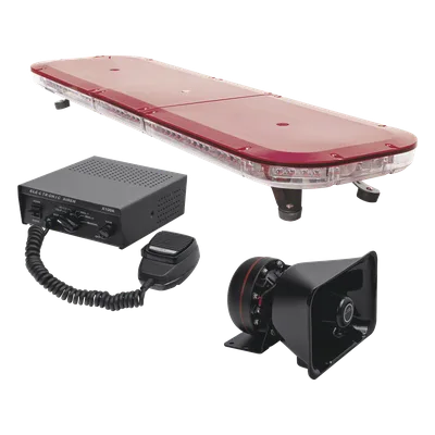 Kit de Señalización de Emergencia / Barra LED 88 LEDs / Sirena 100W / Bocina 100W 8Ω / Controlador Integrado / 118 cm (46.5 in)