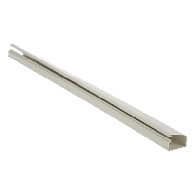 Canaleta de PVC / Diseño Tipo Bisagra / 38.4 x 24 x 3048 mm (10 ft) / Instalación Adhesiva Sin Herramientas / UL94V-0 / Blanco Mate