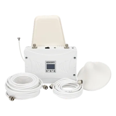 Amplificador de Señal Celular / Tribanda 2G/3G/4G LTE / Ganancia 70 dB / Cobertura hasta 900 m² (9,687.5 ft²) con 3 Antenas / Display LCD / Multioperador