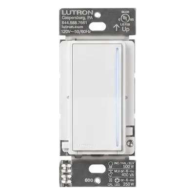 Atenuador de Pared Táctil / 250 W LED+ / 500 W Incandescente / 120 V / Neutro Requerido / Fase Seleccionable / RadioRA 3